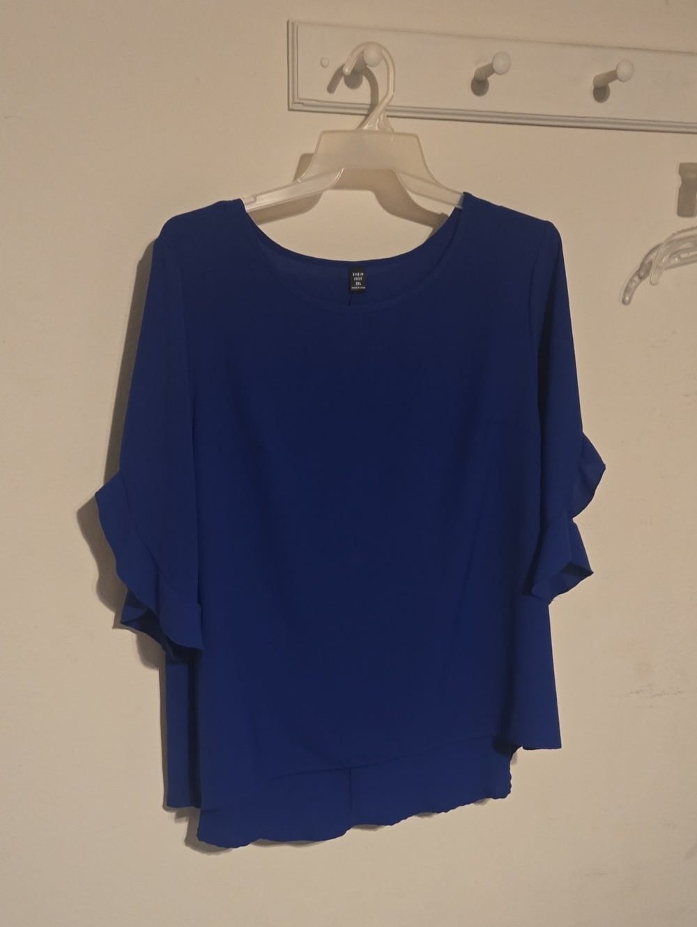 SHEIN Royal Blue Ruffle Sleeve Blouse